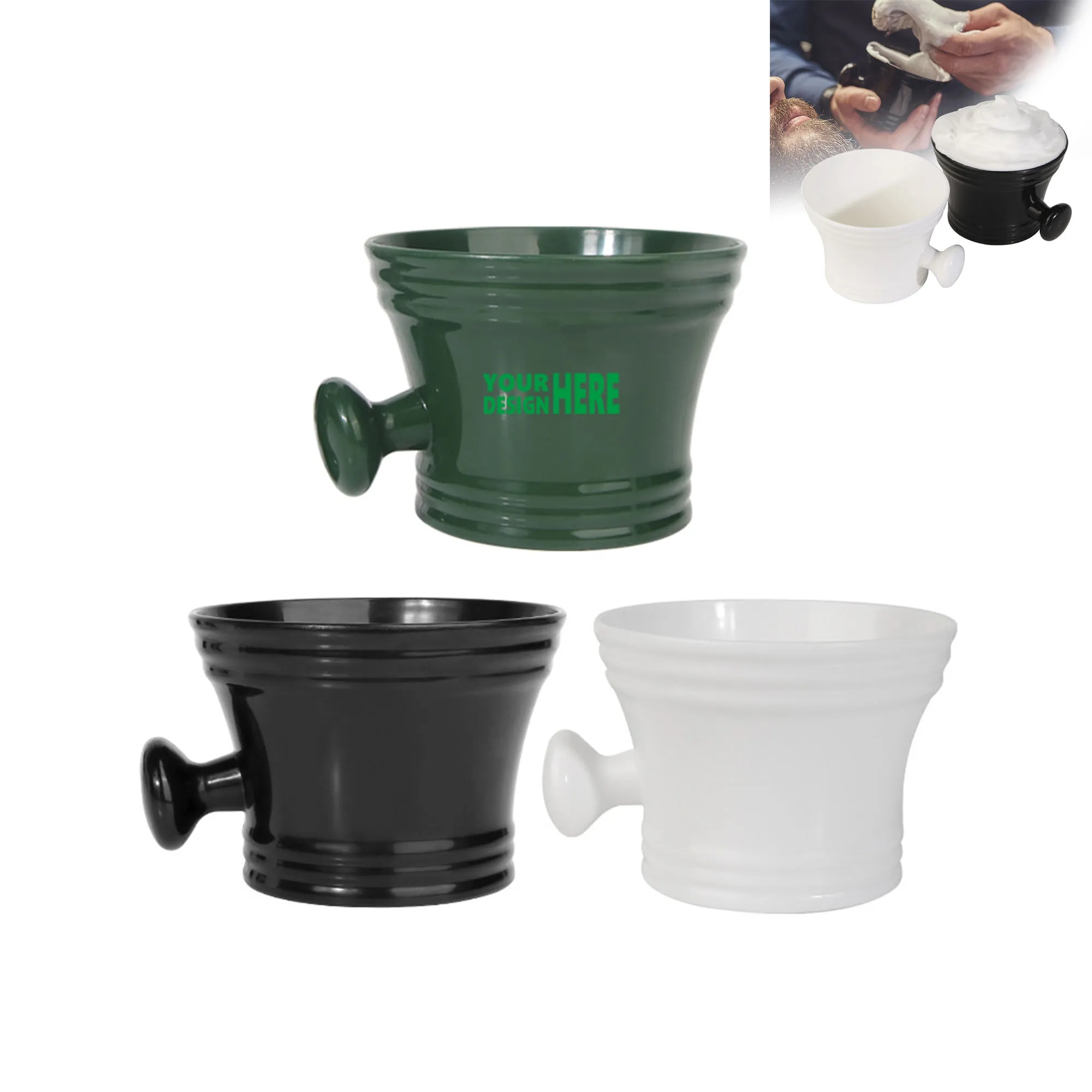 MOQ20 Plastic Shaving Mug For Men