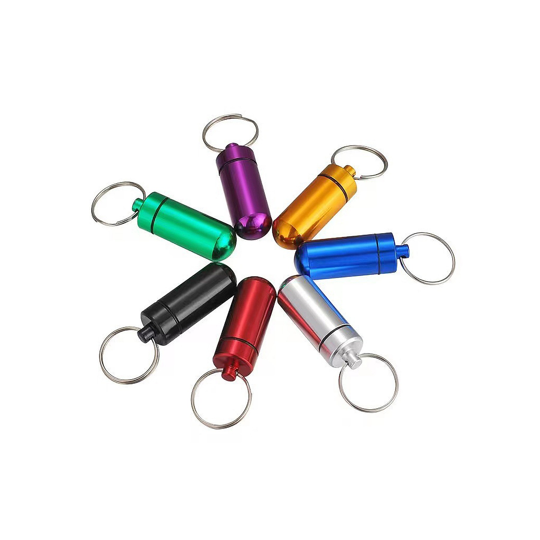 Waterproof Aluminum Pill Box Case With Keychain 18