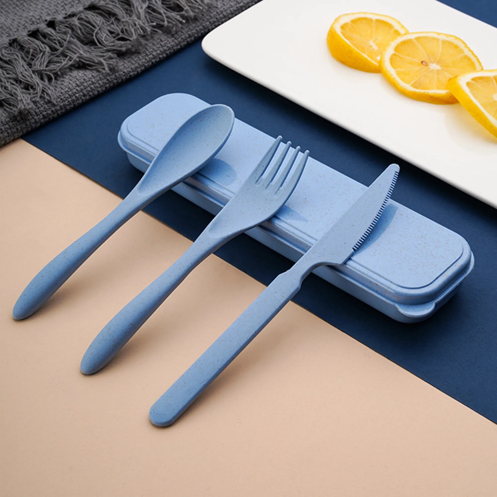 3 In 1 Wheat Straw Cutlery Set 4