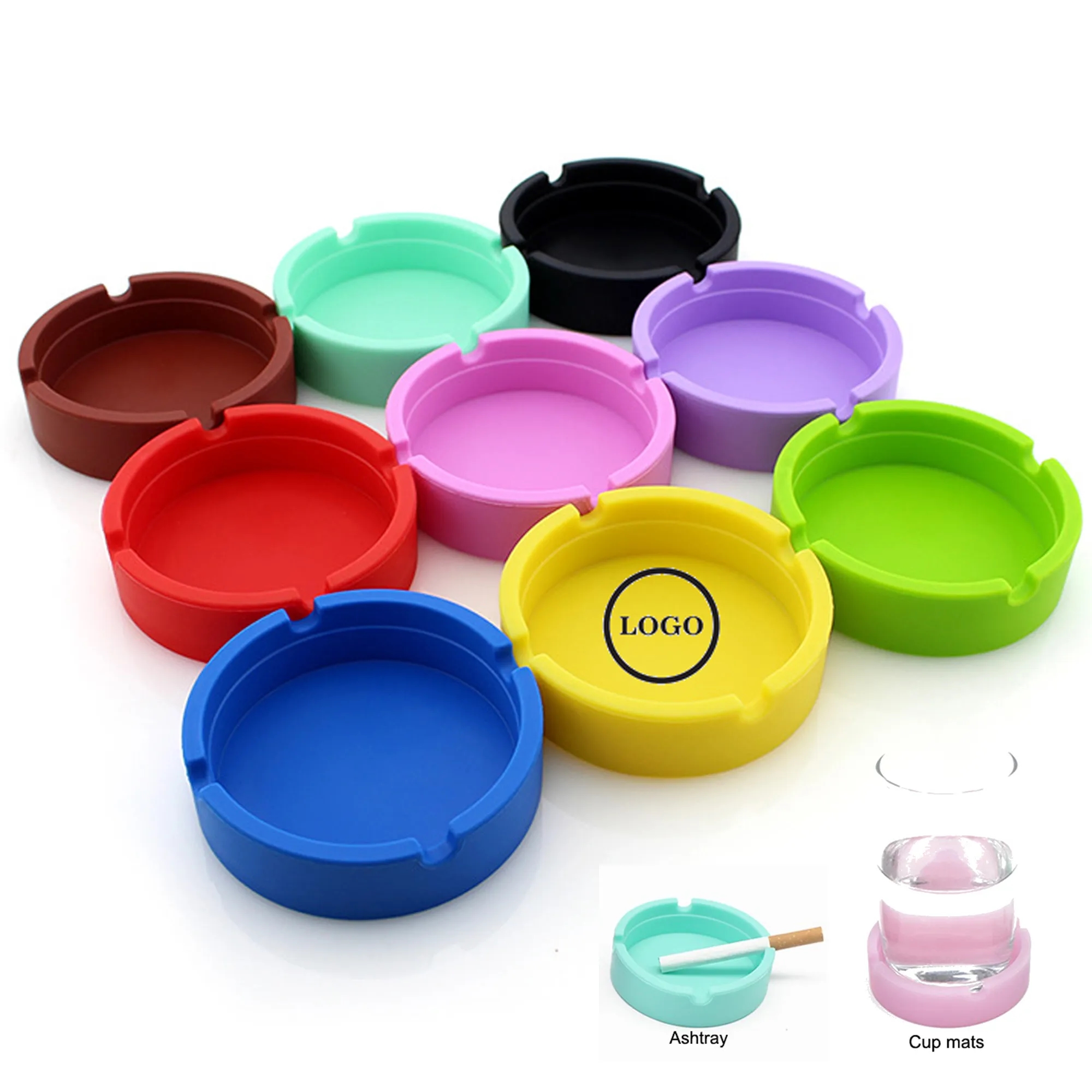 Silicone Ashtray Round Customize 10