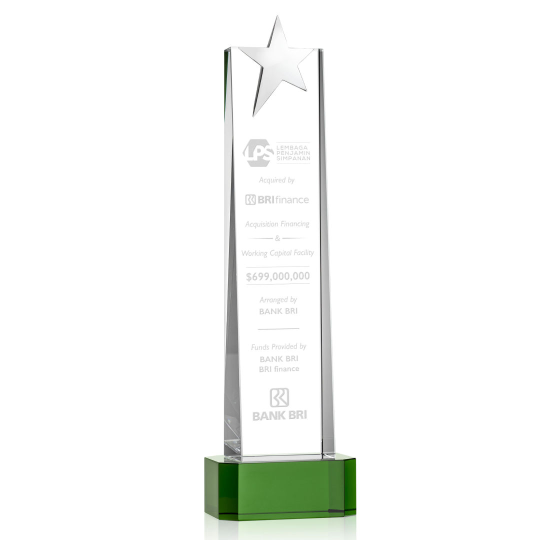 Fanshaw Silver Star Award on Base - Green 14