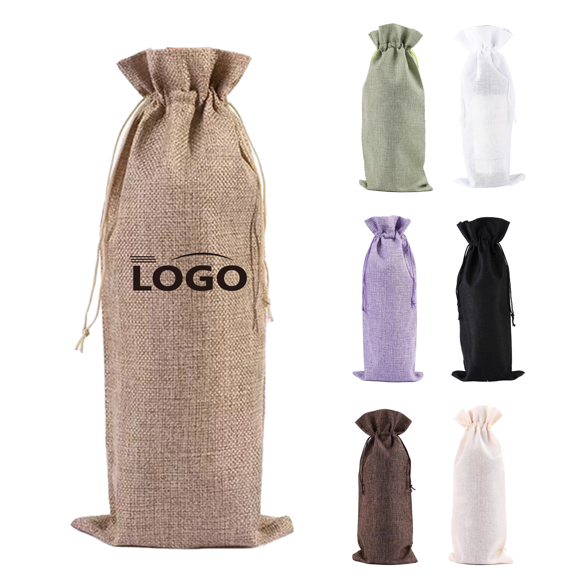 Drawstring Wine Bag Gift Tote Storage Sackcloth Burlap 3