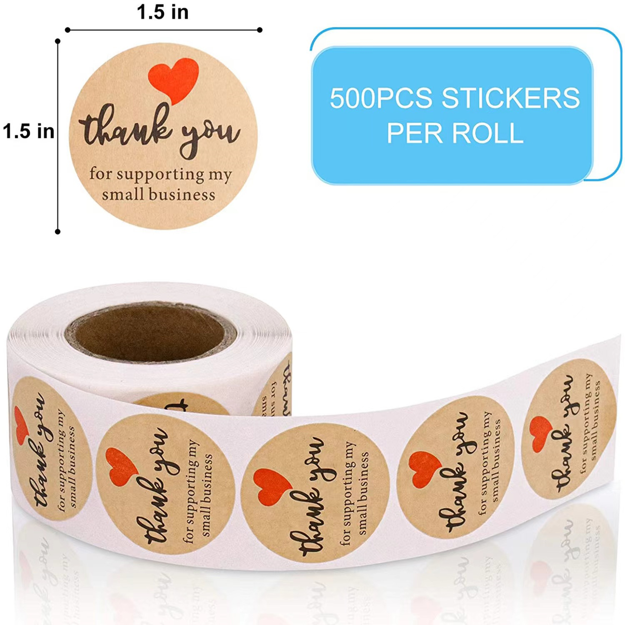 Kraft Paper Thank You Stickers 3