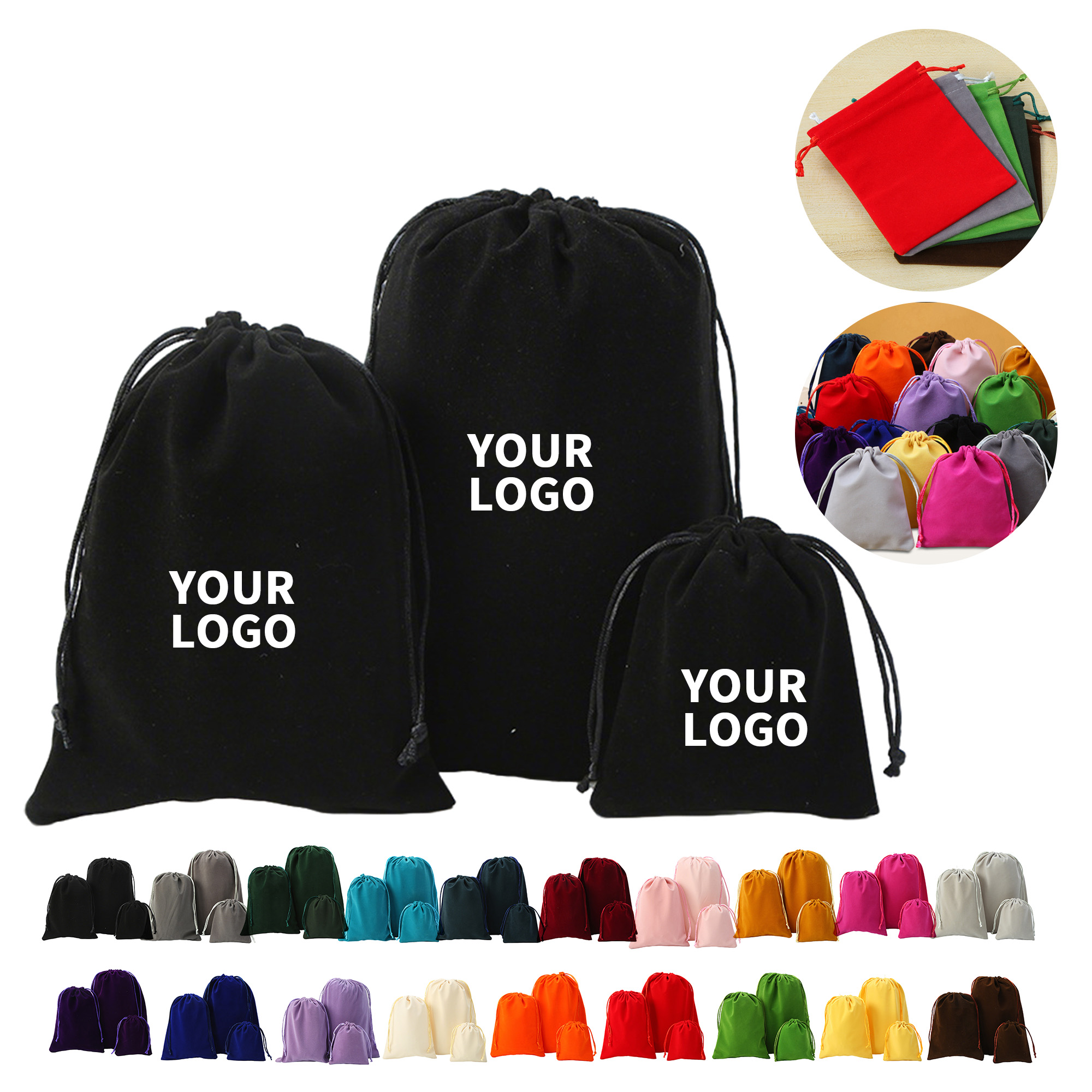 Flocked Drawstring Jewelry Storage Bag 4
