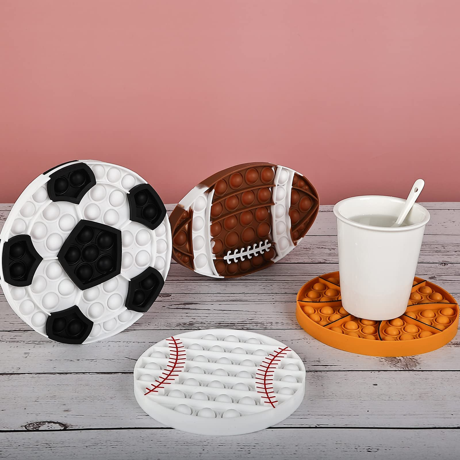 Silicone Pop Bubble Football Rugby Soccer Sensory Fidget Toy 3
