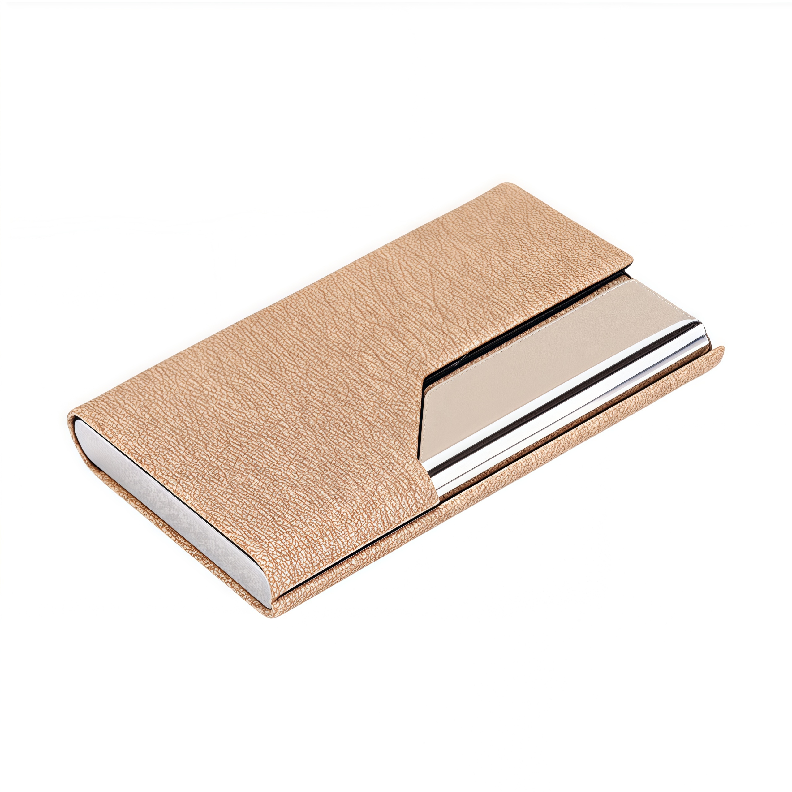 Portable Card Holder Metal Business Name Card Case Gift Promotional Stainless Steel PU Namecard Box 5