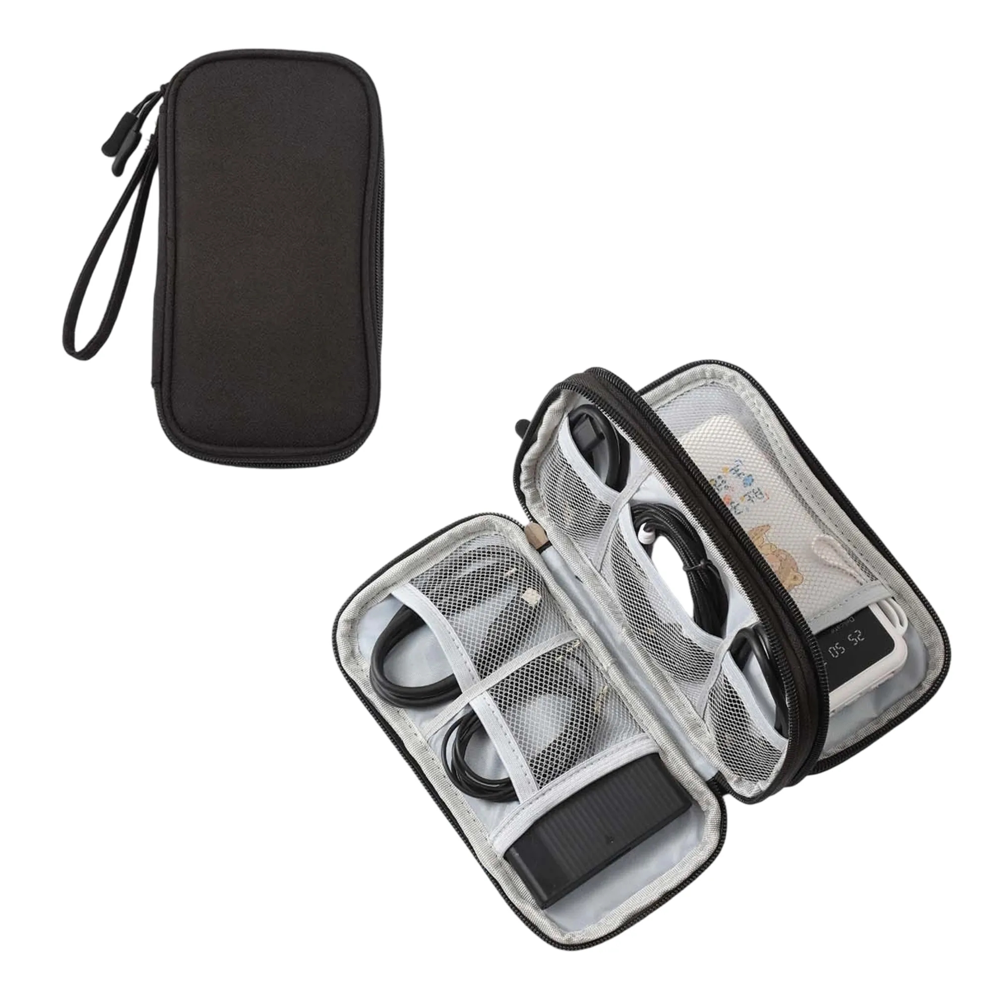 Double-Layer Accessory Organizer Bag with Strap 2