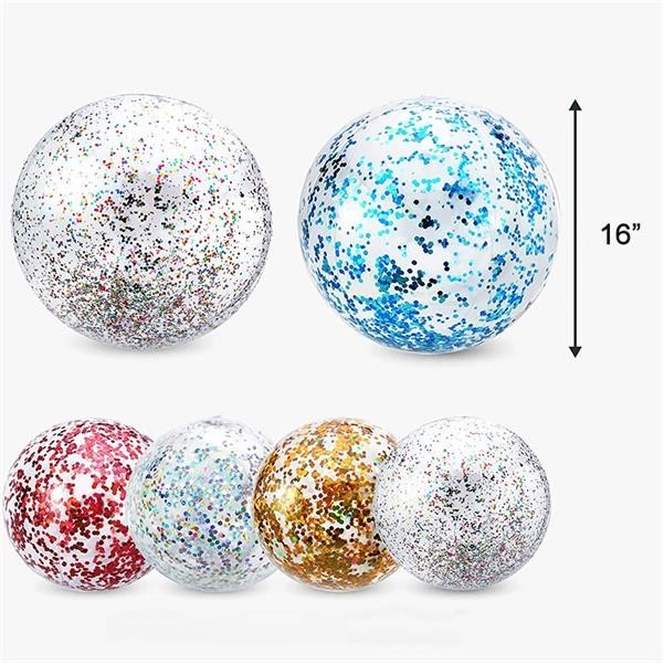 16 Inch Inflatable Glitter Beach Ball 4