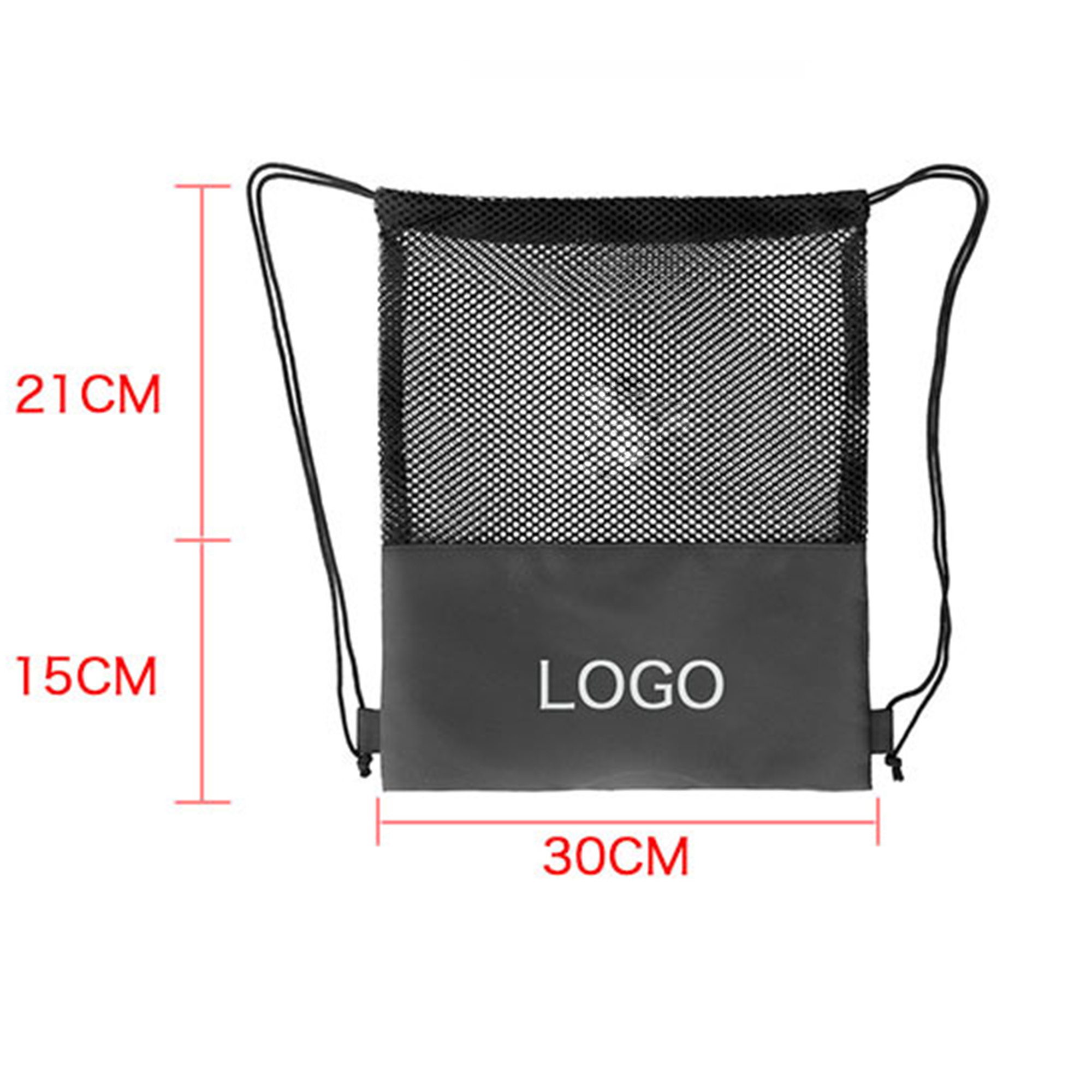 Patchwork Mesh Drawstring Backpack Bag 3