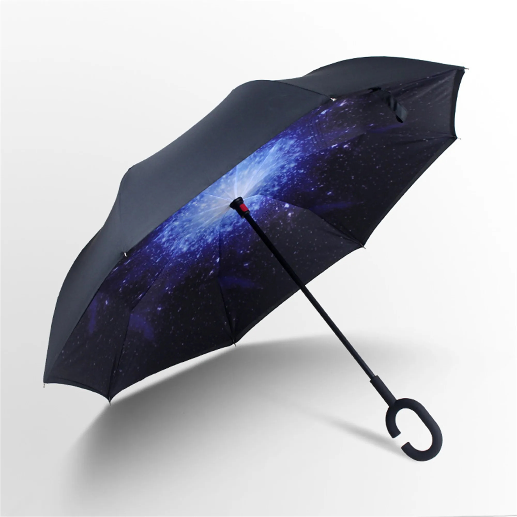 Reverse Upside Down Car Umbrella with C-handle 2