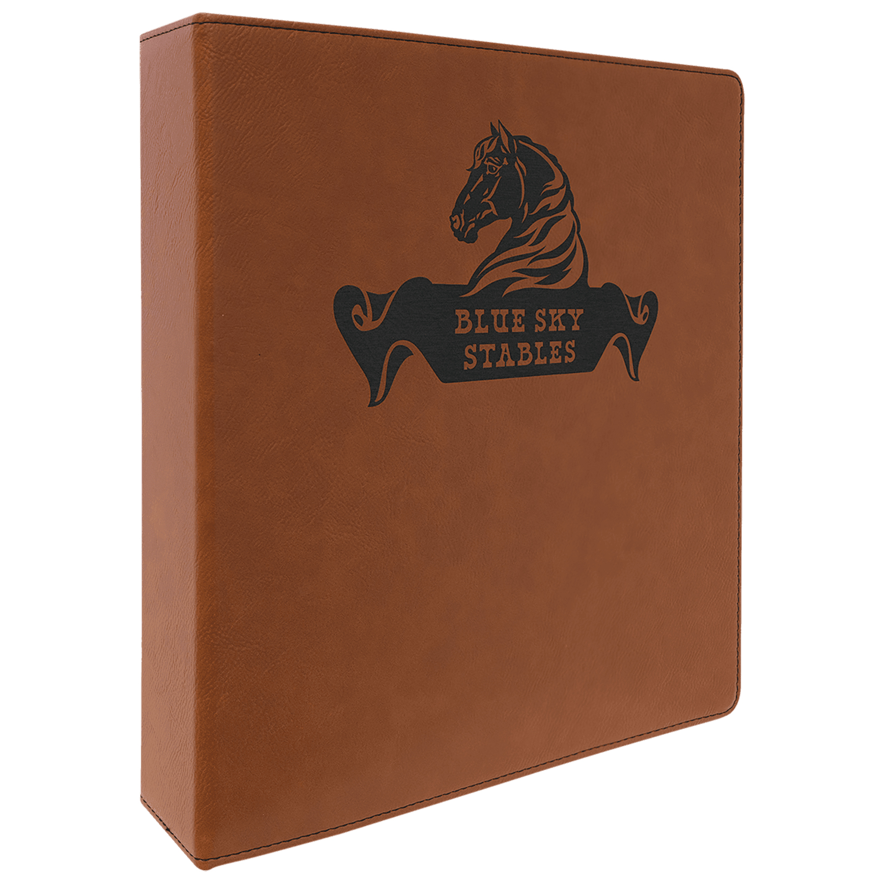 11" x 11 " Rawhide Leatherette 3-Ring Binder w/ 2" Slant D-Rings