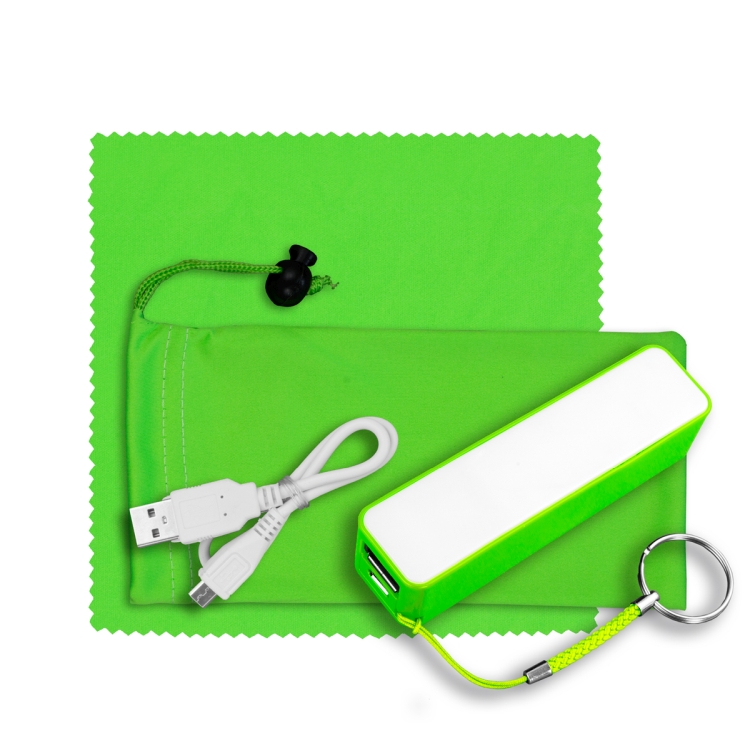 Mobile Tech Power Bank Accessory Kit in Microfiber Cinch Pouch 11