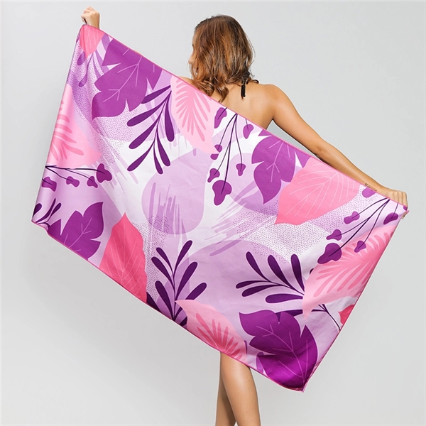Full Color Imprint Quick Dry Micro Fiber Beach Blanket Towel 2