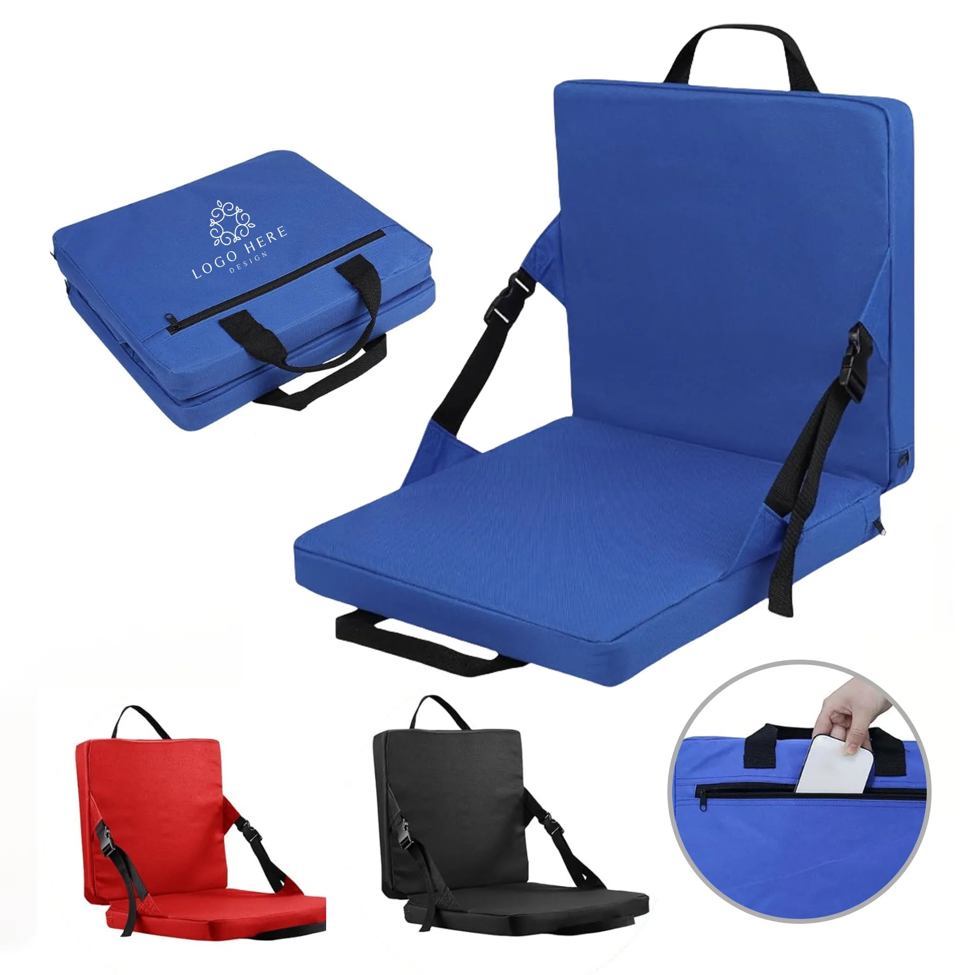Foldable Stadium Cushion With Back Support 3