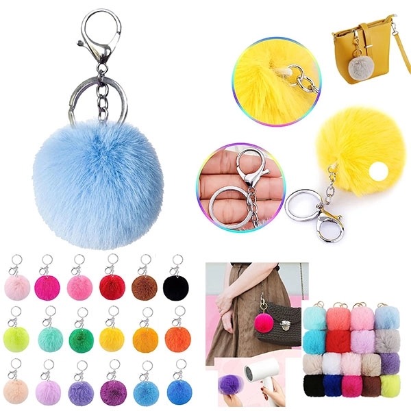 Pom Fur Ball Keychain 1