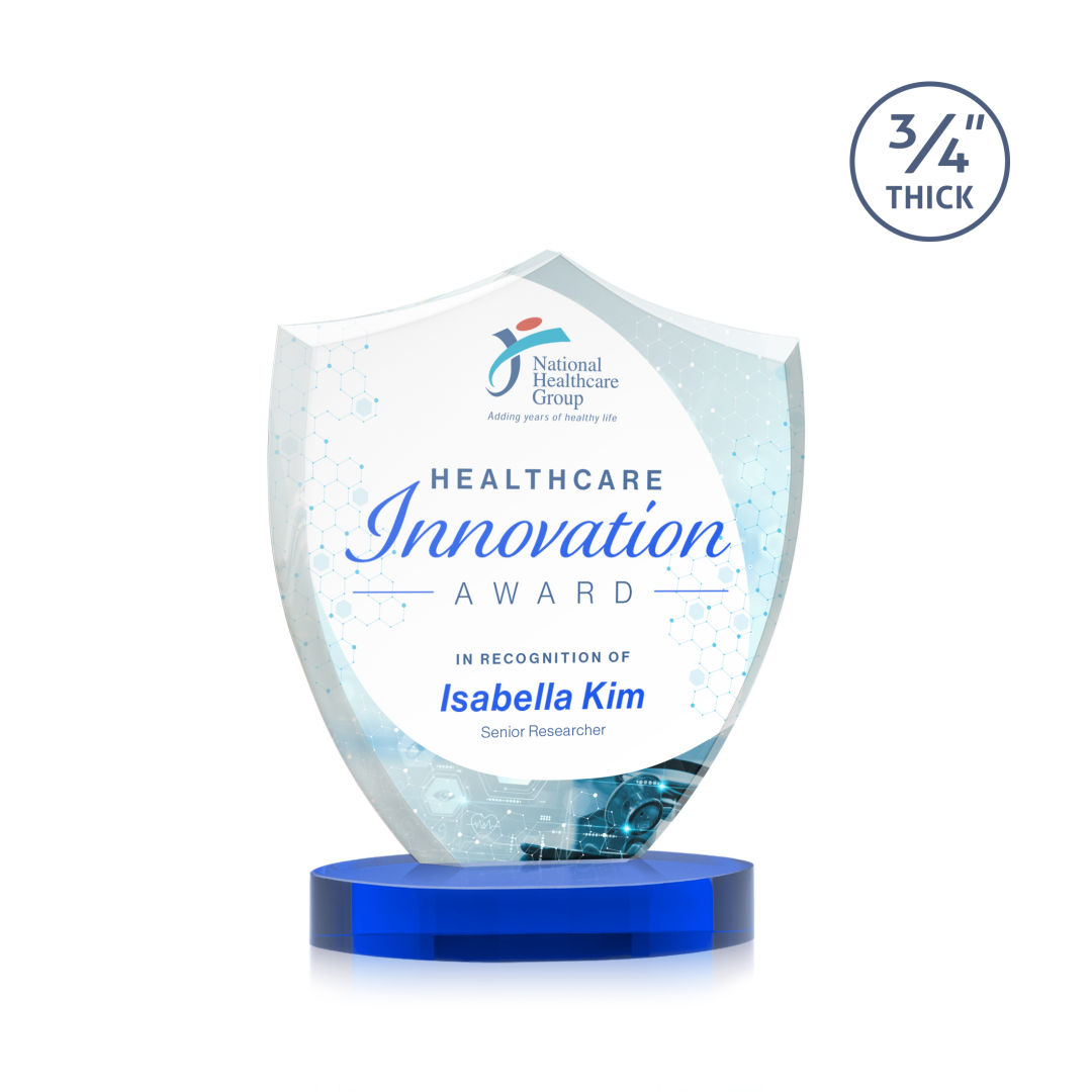 Scudo Shield VividPrint™ Award on Alberton Base - Blue 6