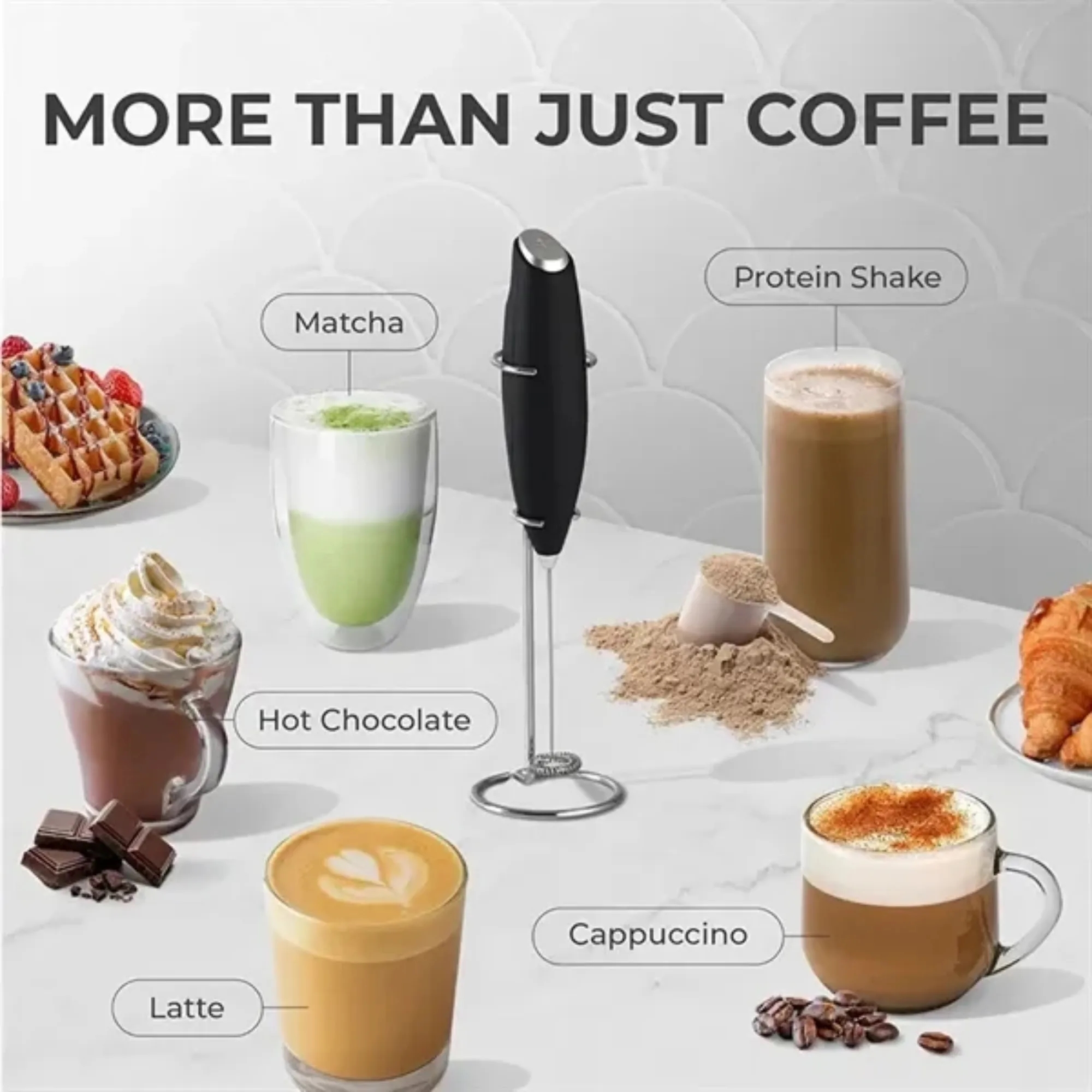 Electric Handheld Milk Coffee Frother 5