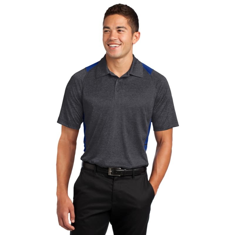 Sport-Tek Heather Colorblock Contender Polo. 80