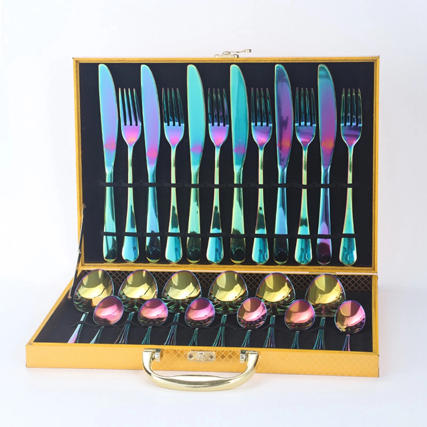 24 Pcs Stainless Steel Cutlery Set with Wooden Case 3