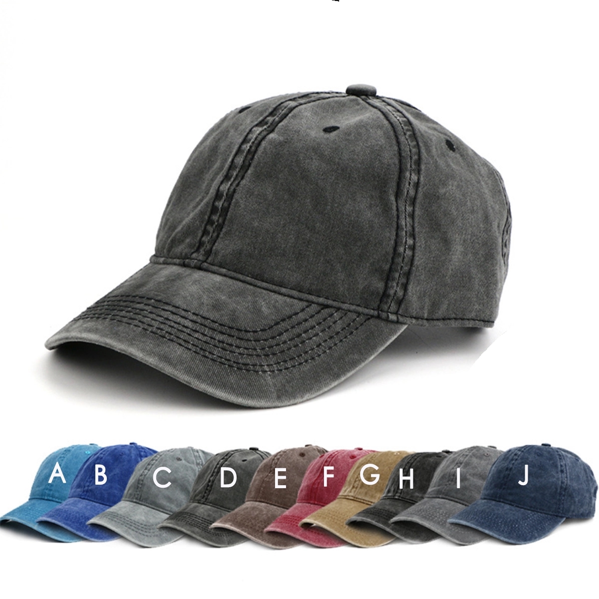 Washed Denim Baseball Cap 5