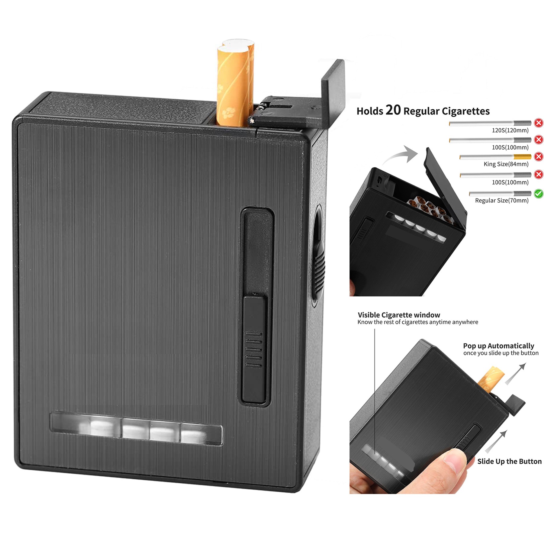 Regular Cigarettes Case Arc Lighter 1