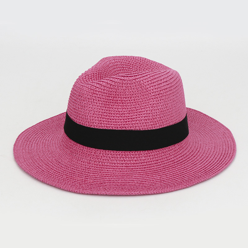 Wide Brim Straw Panama Fedora Beach Sun Hat 7