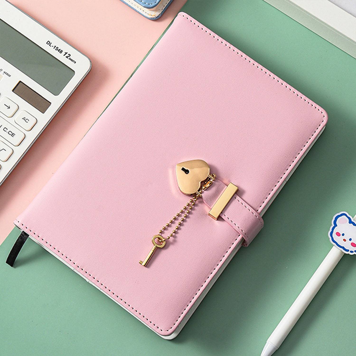 PU Notebook with Password Love Lock 7