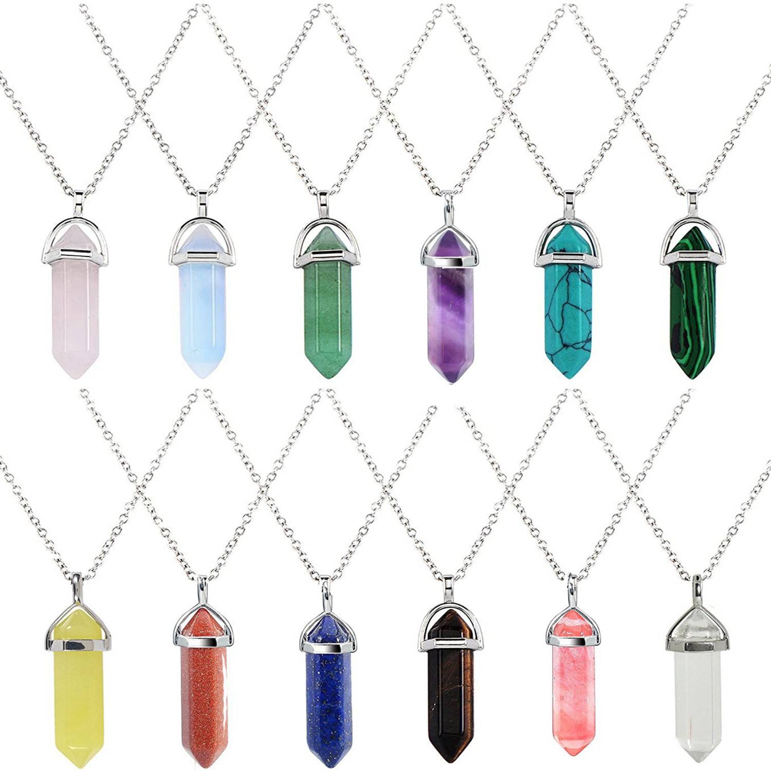 Hexagonal Crystal Pendant Necklace 6