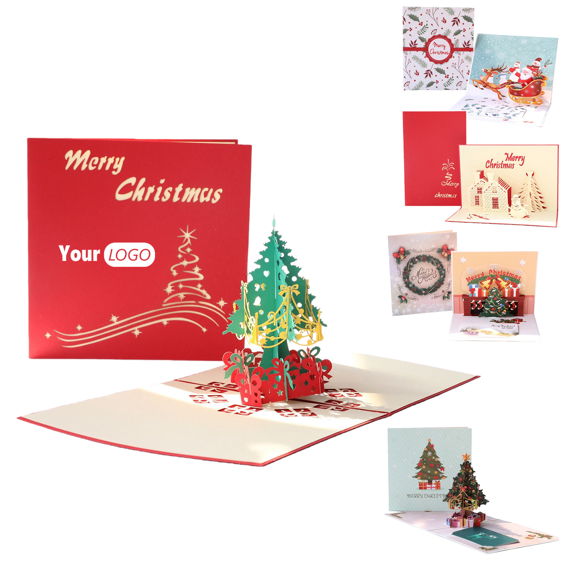 Custom Logo 3D Christmas Card 3