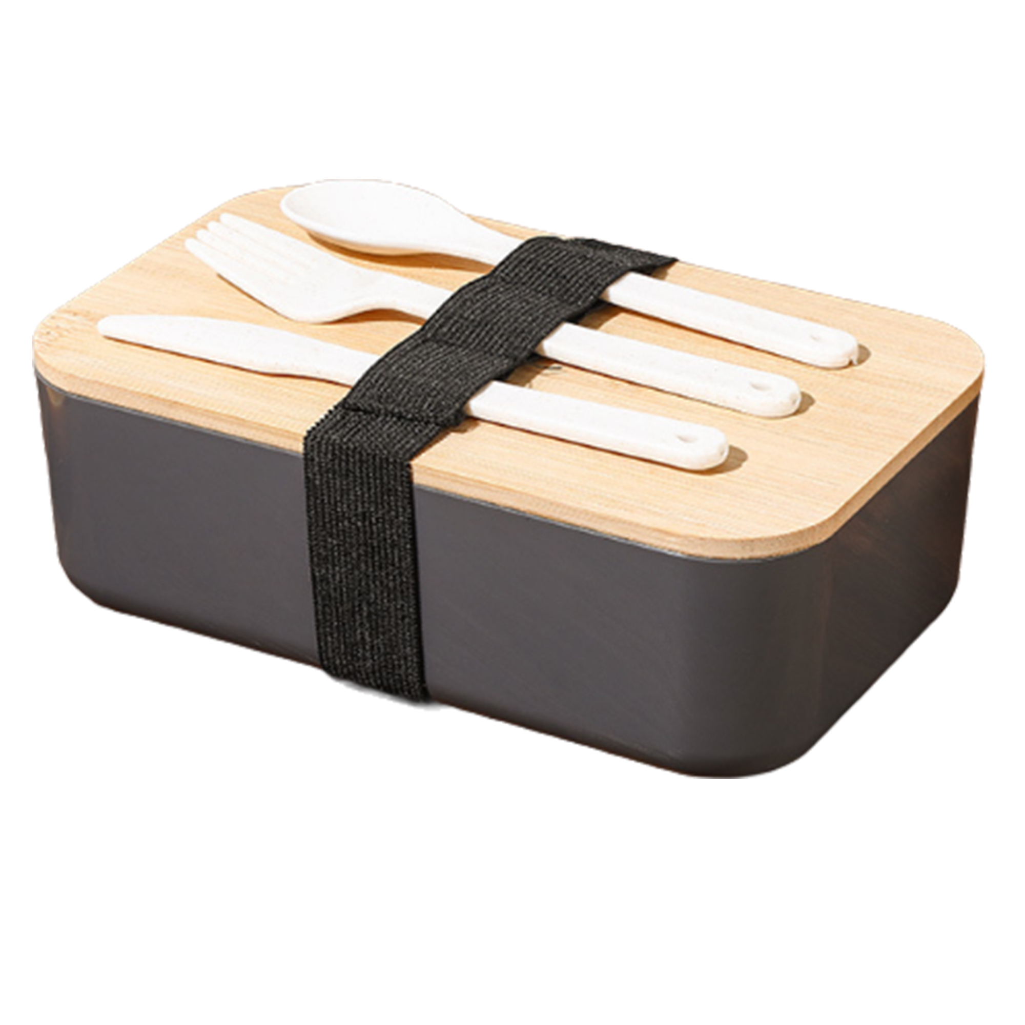 Lightweight Bamboo Bento Lunch Box With Tableware 2