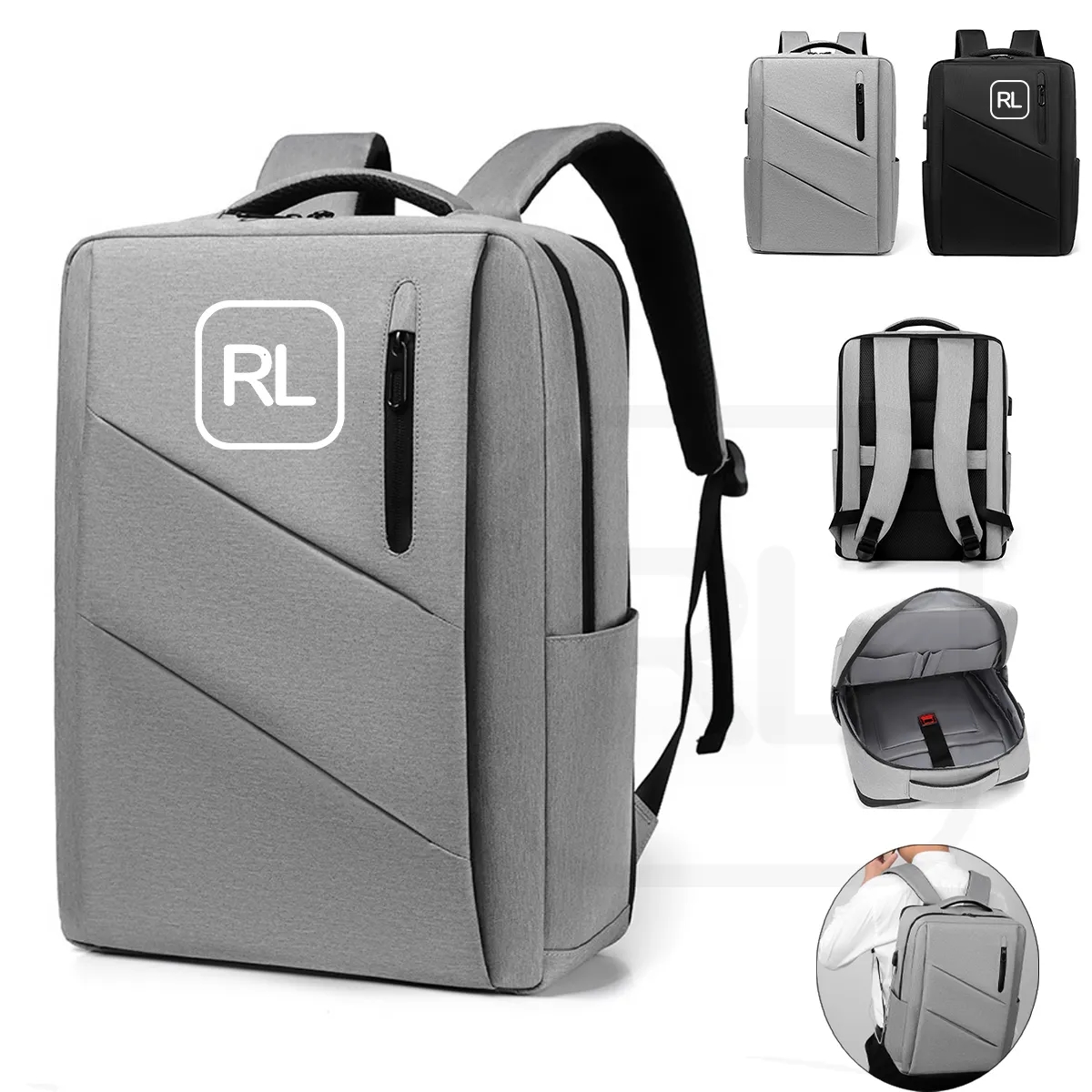 Large Capacity Travel Laptop Backpack w/ USB Charging Port 3