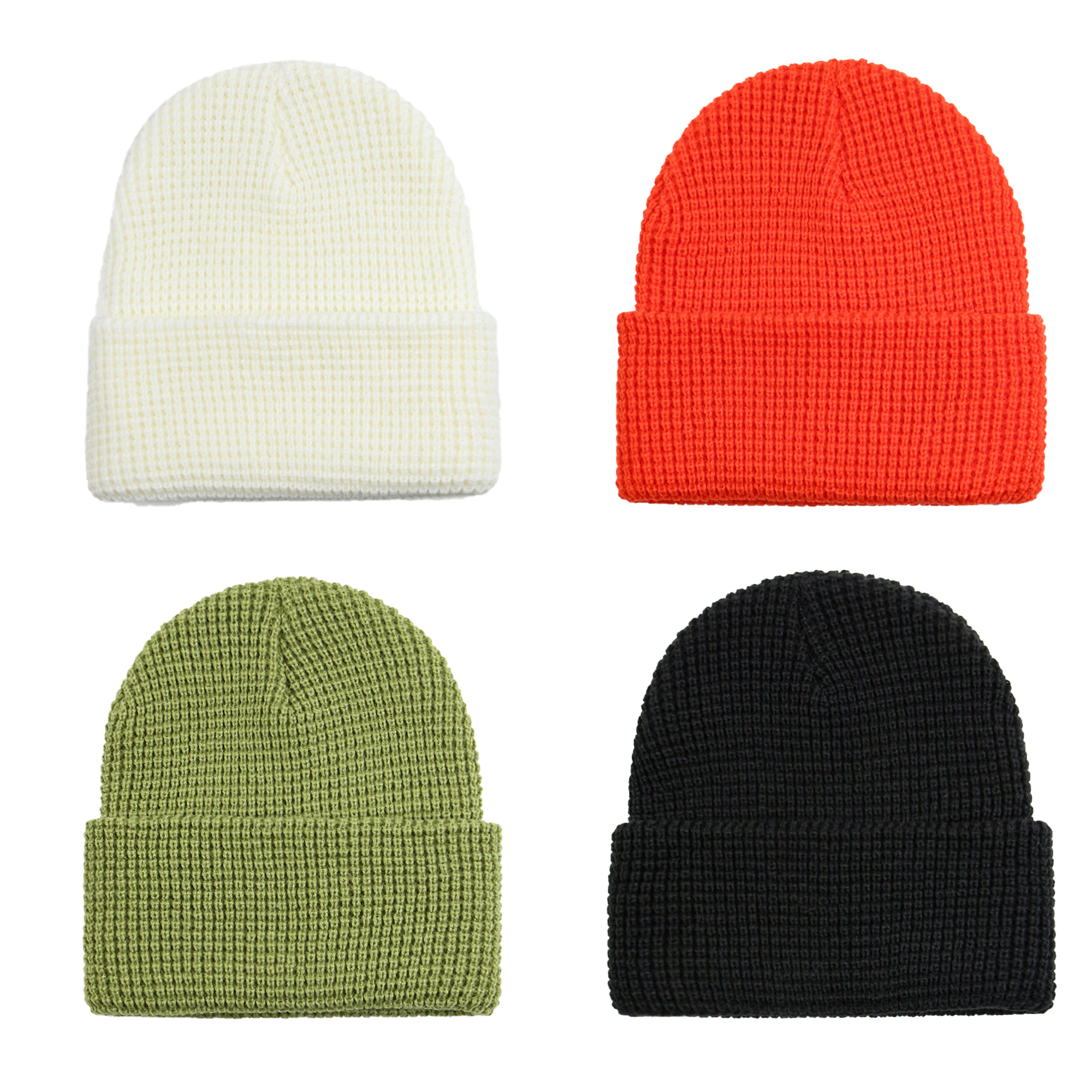 MOQ50 Solid Hat Waffle Knit & Versatile 2
