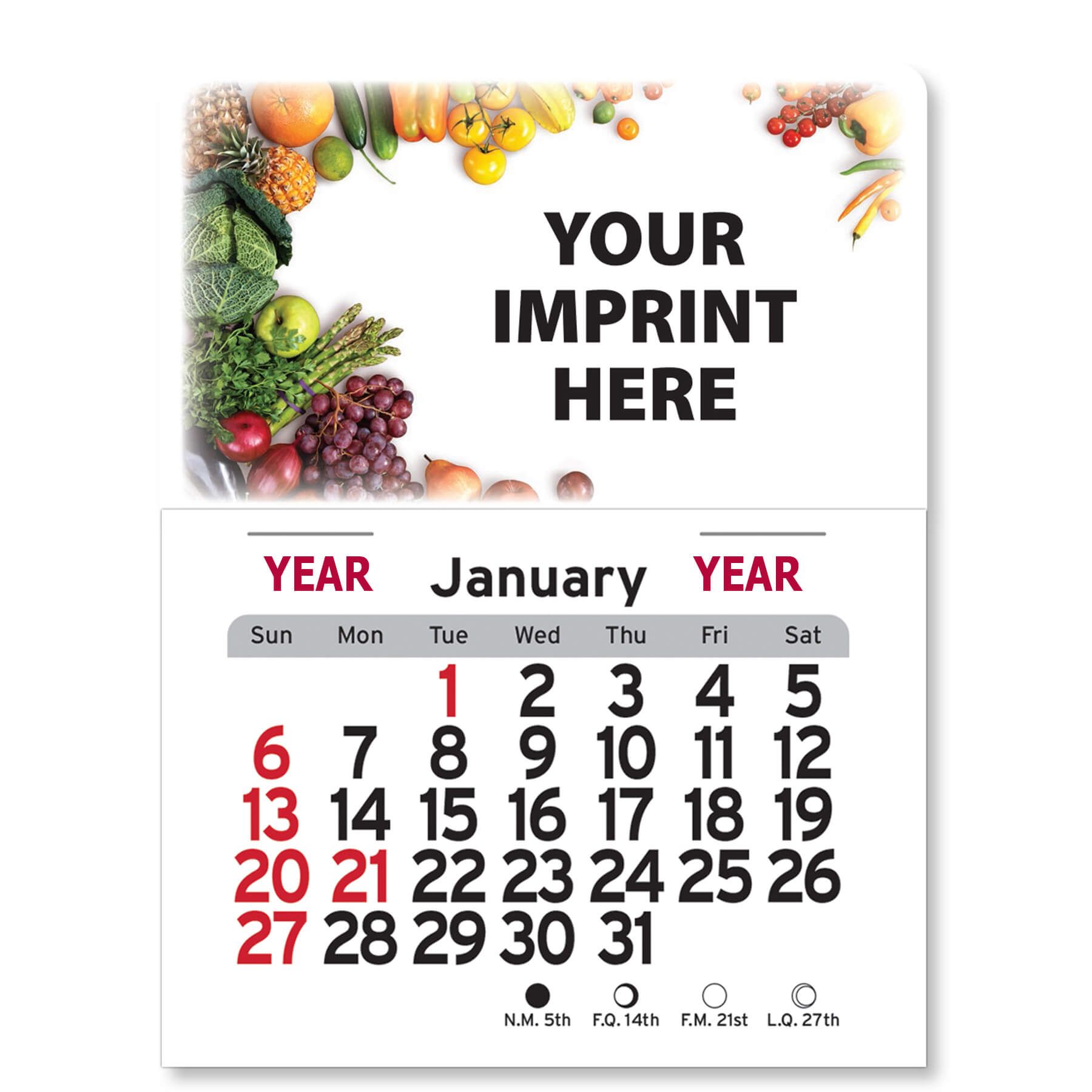 Adhesive Peel-N-Stick® Calendar - Rectangle 13