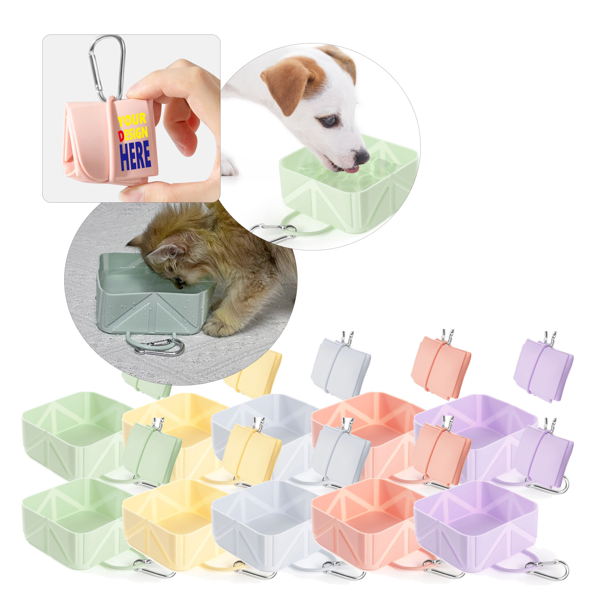 MOQ200 Pet Travel Companion Silicone Bowl 1