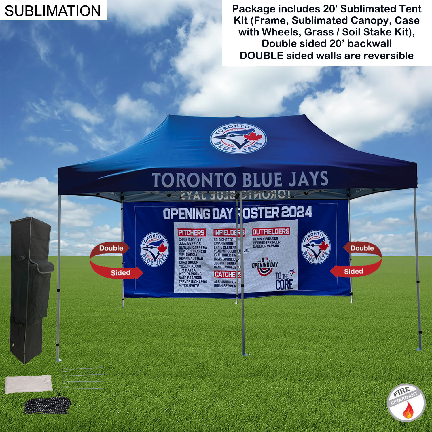 20' Tent Backwall Package, 20' Sublimated Tent kit and Full DOUBLE sided 20' backwall 13