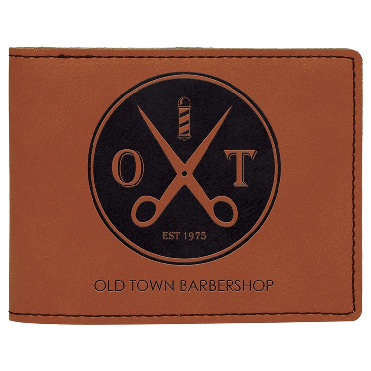 4 1/2" x 3 1/2" Rawhide Leatherette Bifold Wallet 2