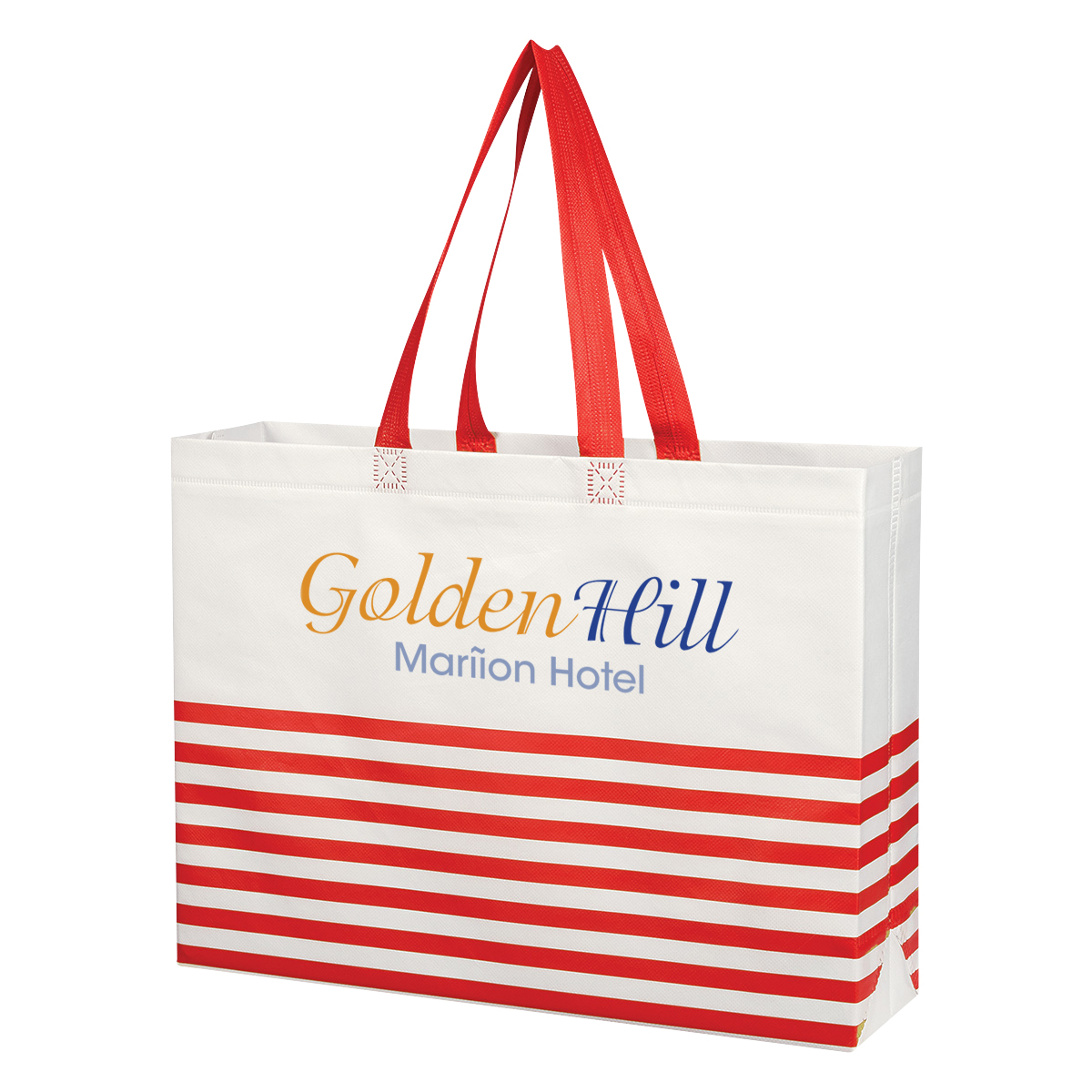 Non-Woven Horizontal Stripe Tote Bag 17