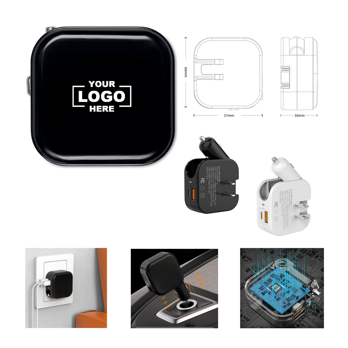 2 in 1 Car And Wall Rapid Charger 4