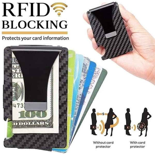 Carbon Fiber Wallet RFID Blocking Front Pocket Card 3