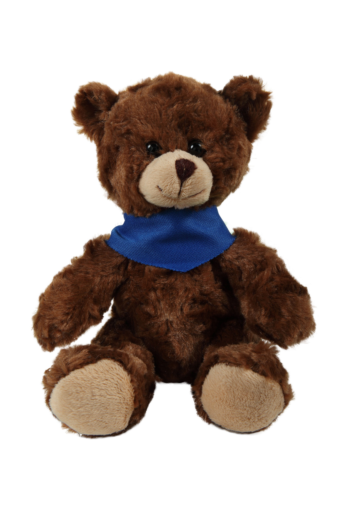 soft plush  Chocolate Curly Sitting Bear with bandana 5