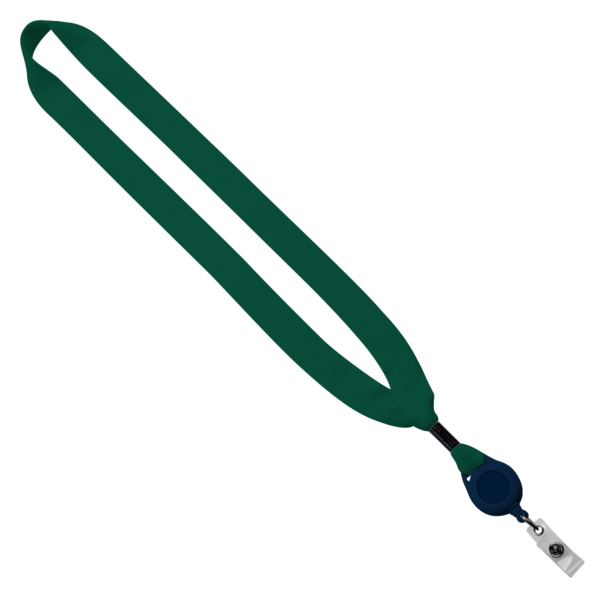 3/4" Cotton Lanyard with Metal Crimp & Retractable Badge Reel 42