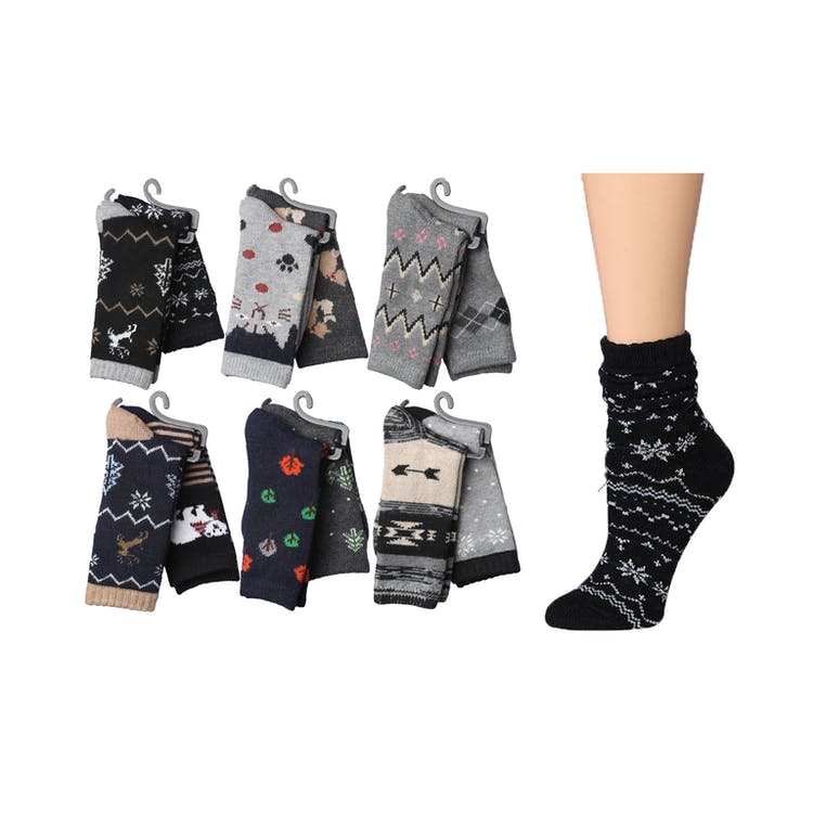 Women's Crew Socks - Holiday Designs Size 9-11 2 Pack 1