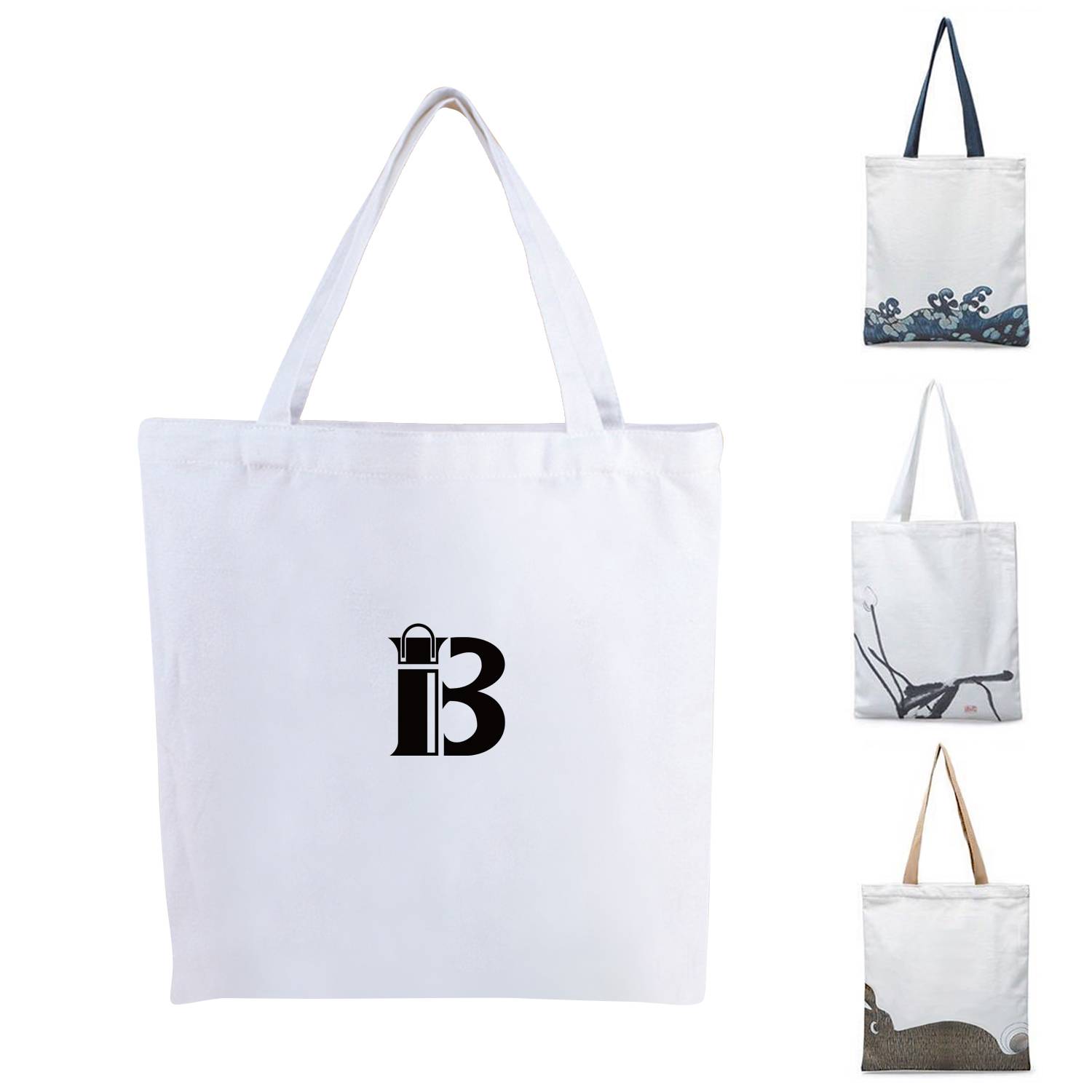 Customized portable canvas tote bag, custom tote bag with logo imprint 2