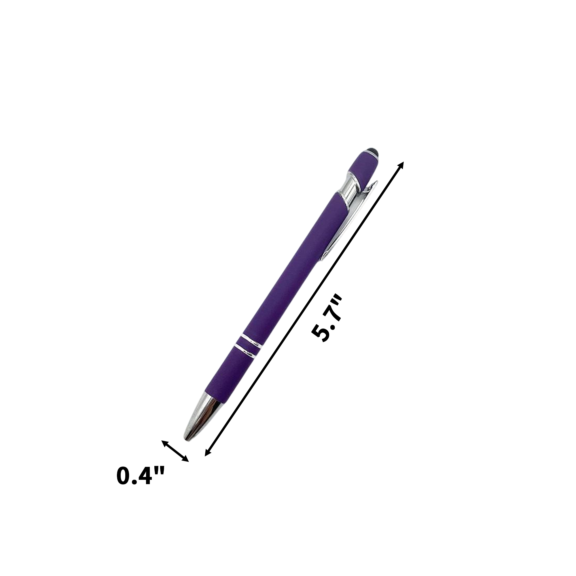 Metal Click Ballpoint Pen With Capacitive Stylus 5.7" 22