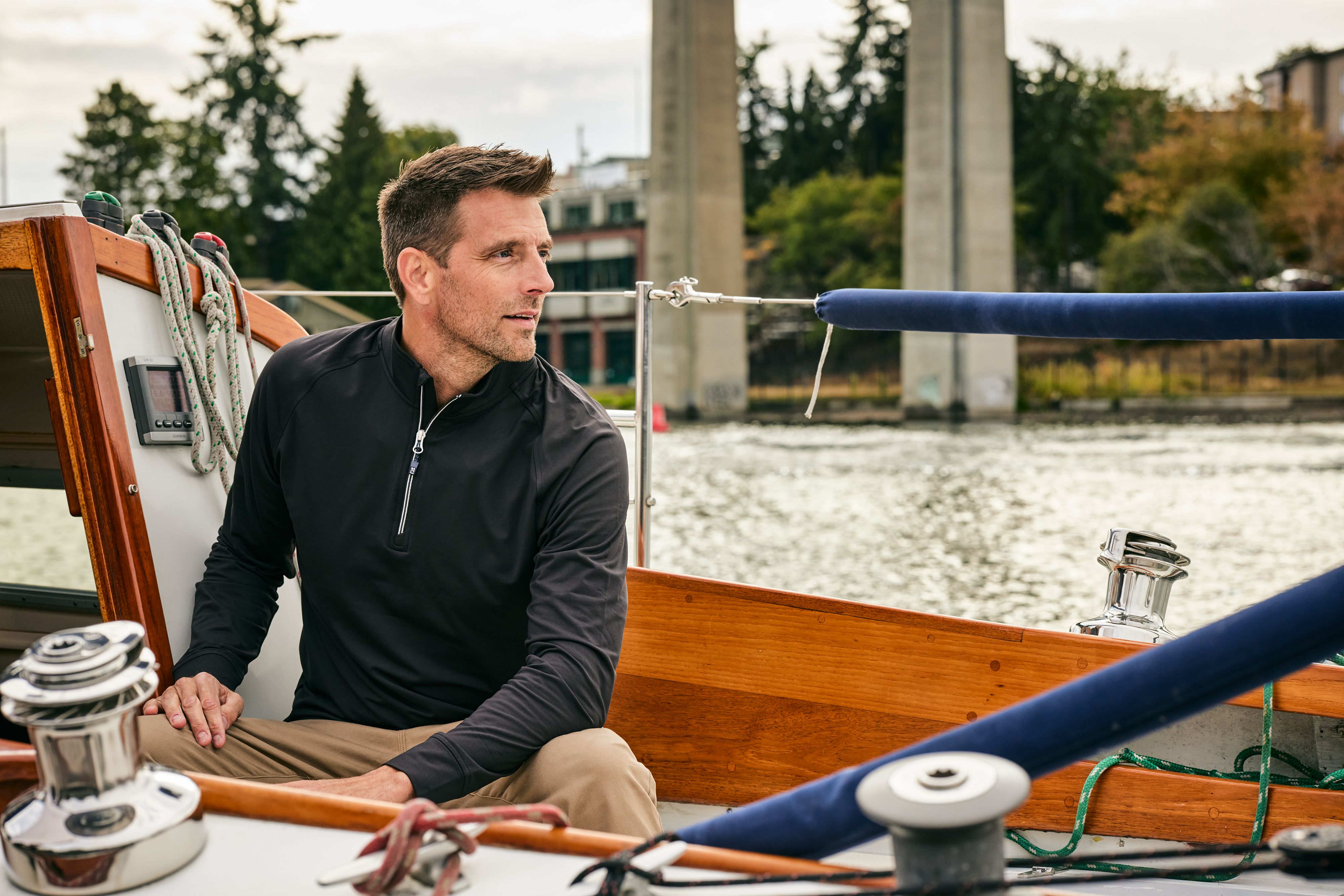 Adapt Eco Knit Stretch Recycled Mens Big and Tall Quarter Zip Pullover Big & Tall