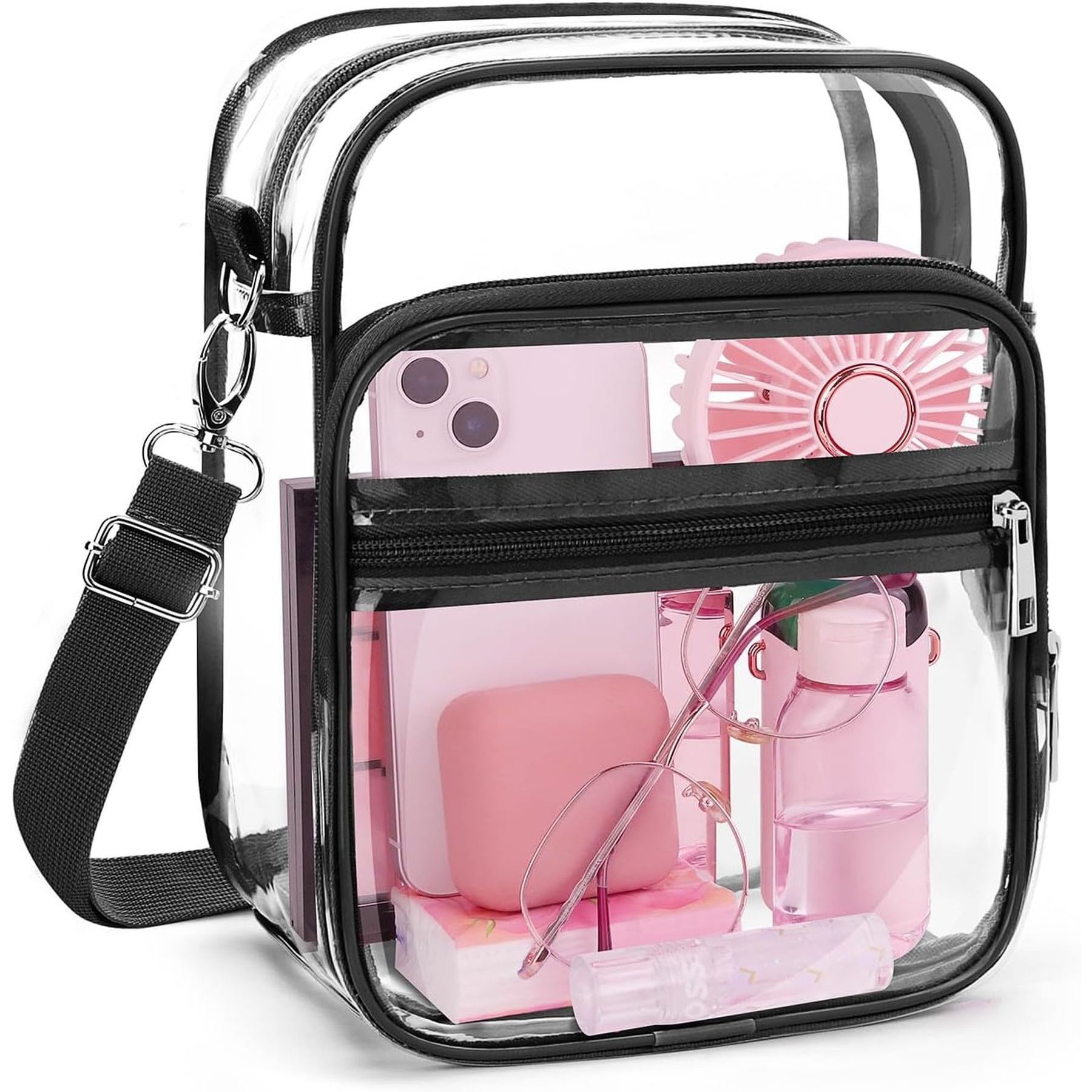 Big Size Stadium Approved Transparent Pvc Cross Body Bag 5