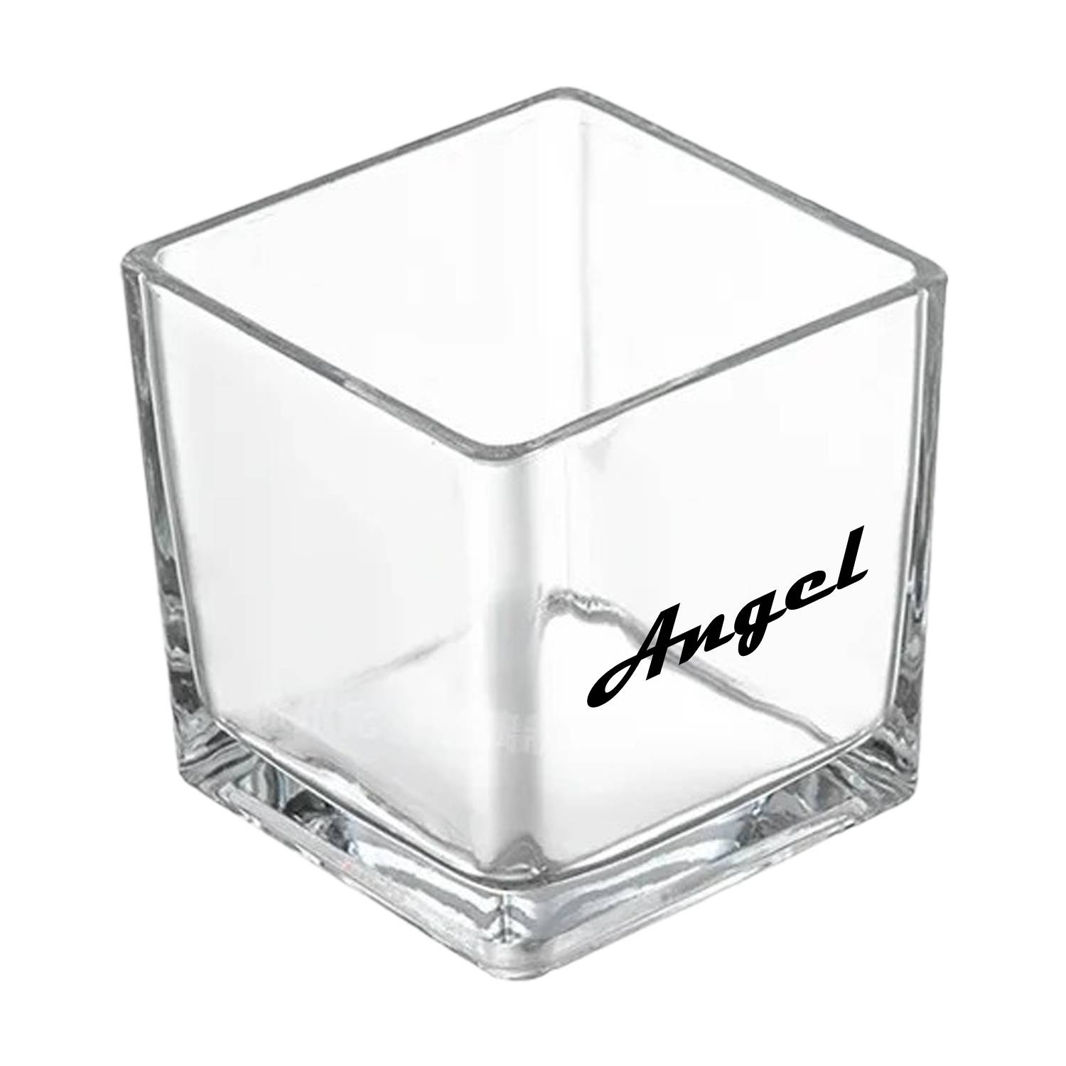 22oz Thick Square Glass Vase 2