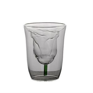 Rose Double Wall Glass Cup 6
