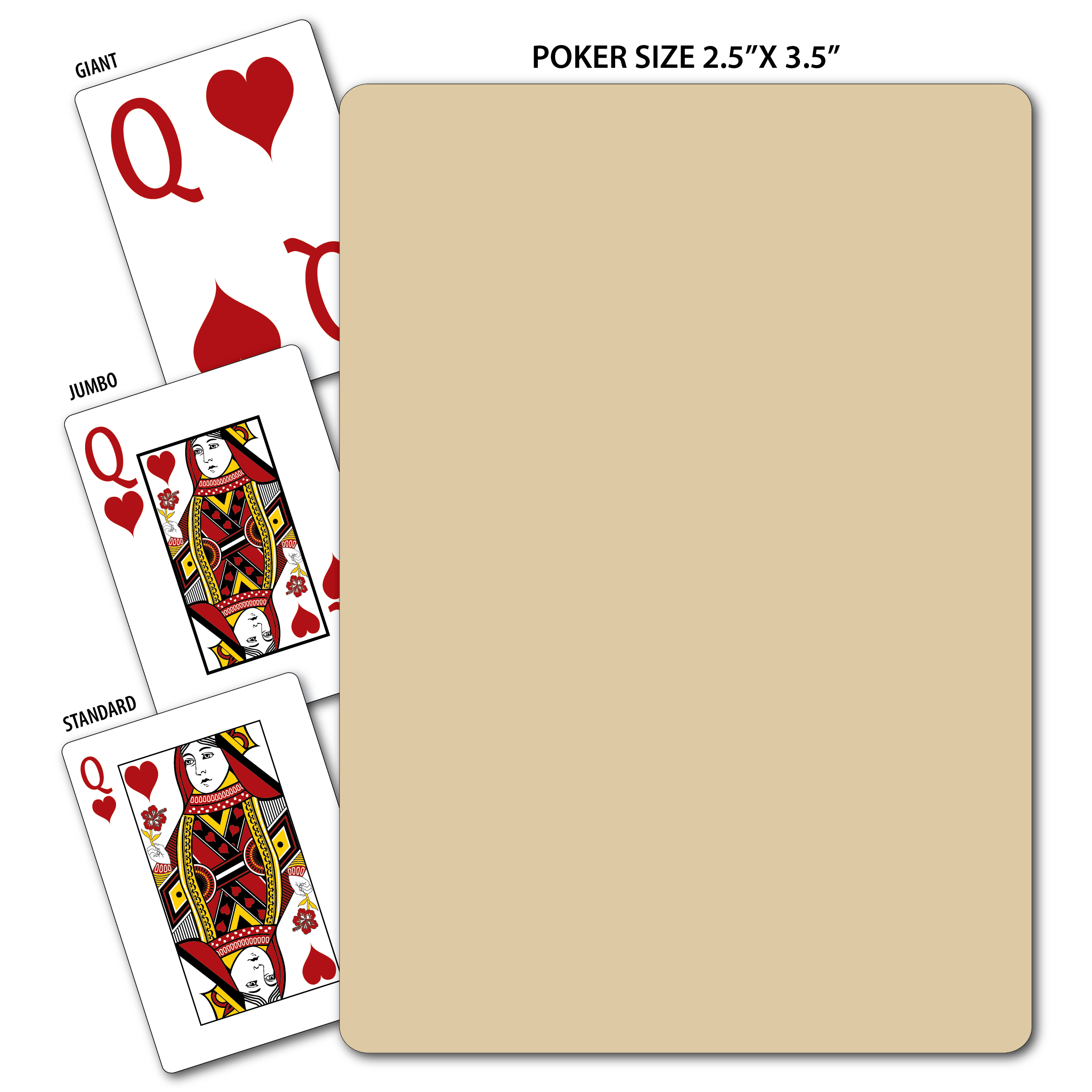 Solid Back Beige Poker Size Playing Cards 3