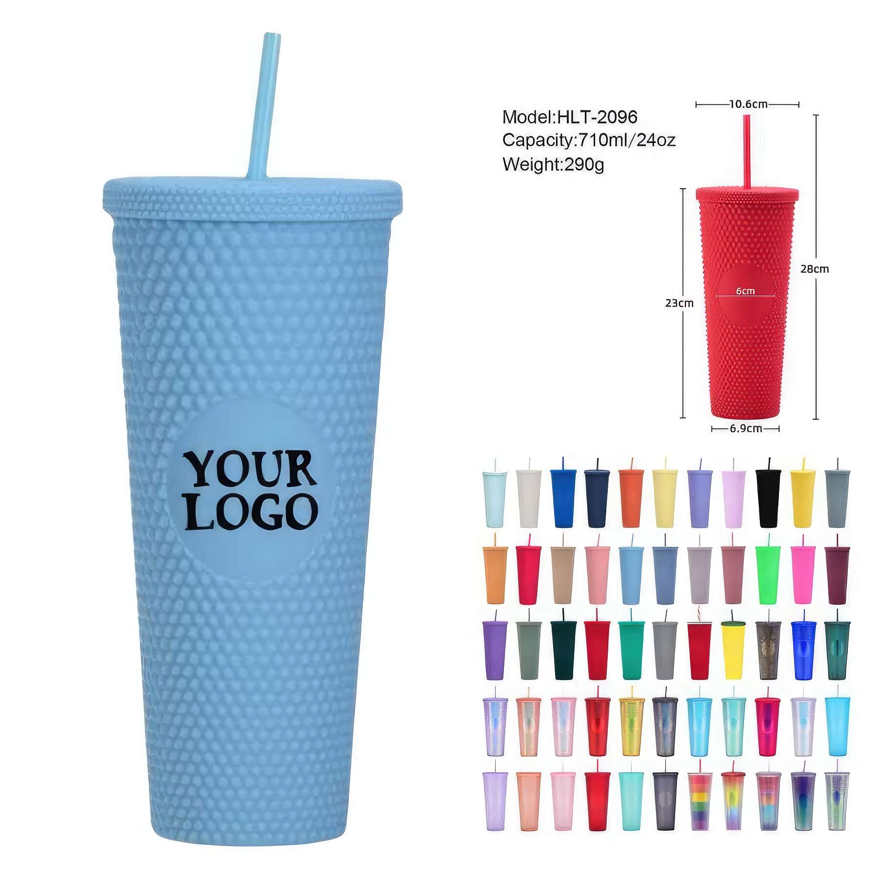 24 oz Venti Cup Water Bottles Plastic Tumbler 2